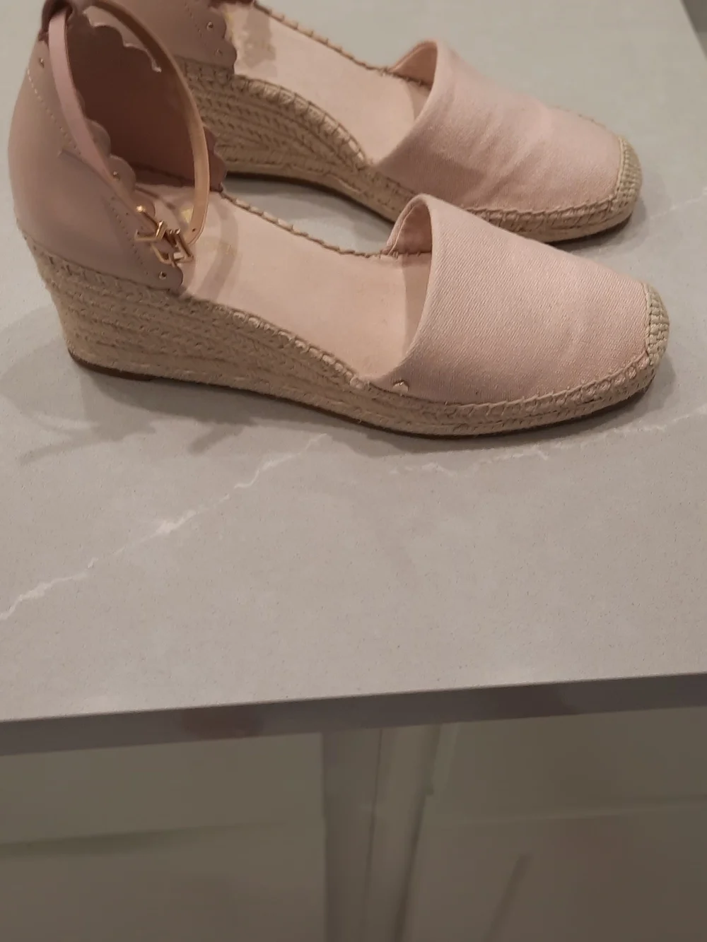 Kate Spade Blush Pink Espadrille Wedge Sandals Size 8